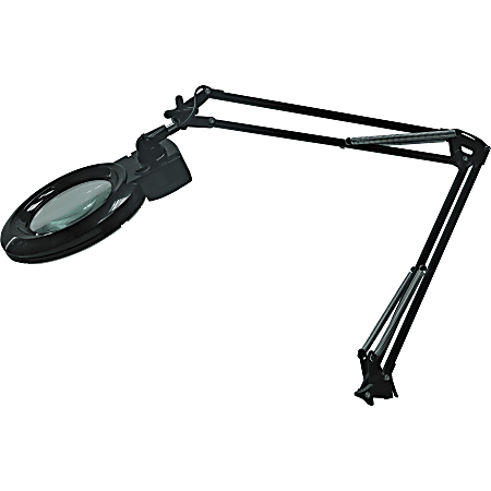 Lorell® LED Magnifying Clamp Lamp, Black